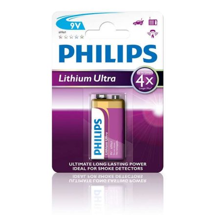 Philips Lítium 9V elem Lithium Ultra 1db  (6FR61LB1A/10)