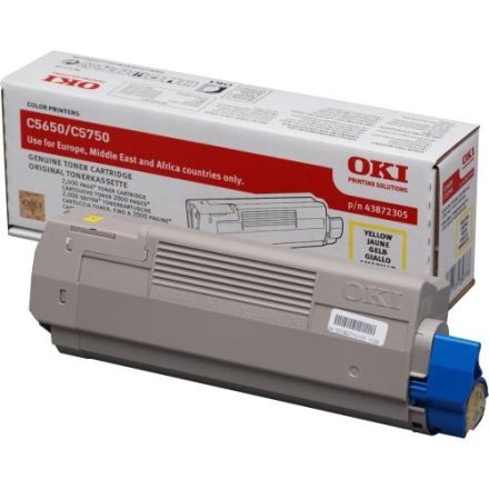 OKI 43872305 sárga toner