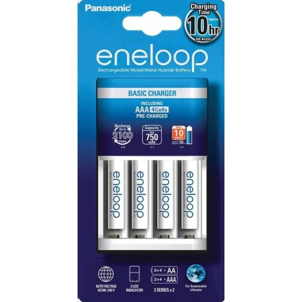 Panasonic Eneloop KKJ51MCC04E timer akkutöltő +4xAAA Eneloop akku (K-KJ51MCC04E)