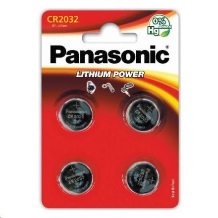 Panasonic 3V Lítium gombelem 4db-os  (CR-2032EL/4B)