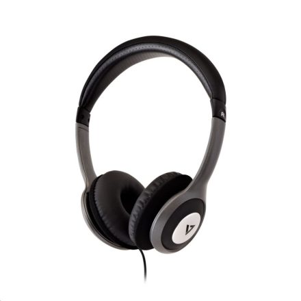 V7 Deluxe Stereo hangerőszabályzós fejhallgató fekete-szürke (HA520-2EP)