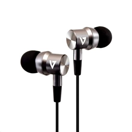 V7 Stereo Earbuds zajszűrős mikrofonos fülhallgató fekete (HA111-3EB)