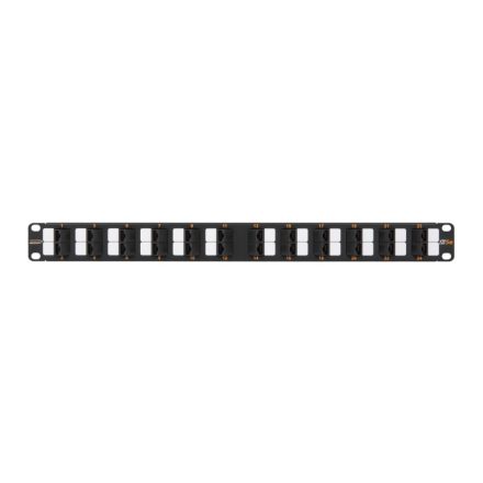 Nikomax UTP patch panel cat.5e 24 port 19" 1U döntött (NMC-RP24UD2-AN-1U-BK)