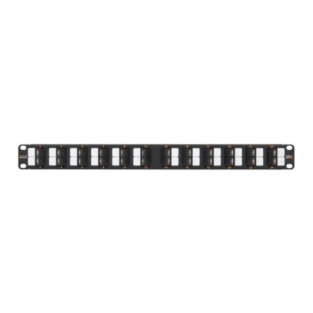 Nikomax UTP patch panel cat.6 24 port 19" 1U döntött (NMC-RP24UE2-AN-1U-BK)