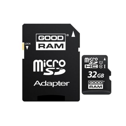 32GB microSDHC Goodram UHS-I U1 C10 memóriakártya + adapter (M1AA-0320R12)