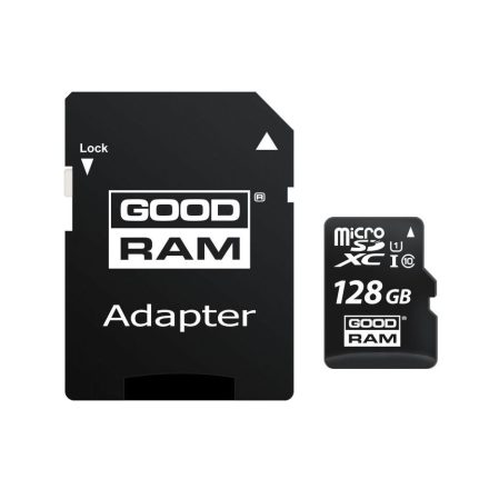 128GB microSDXC Goodram UHS-I U1 C10 memóriakártya + adapter (M1AA-1280R12)