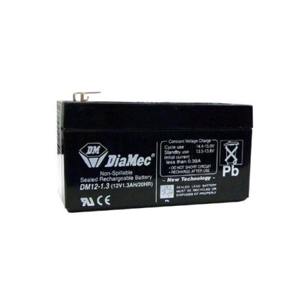 Diamec zselés ólomsavas gondozásmentes akkumulátor 12V 1300mAh 97x43x56mm (DM12-1.3)