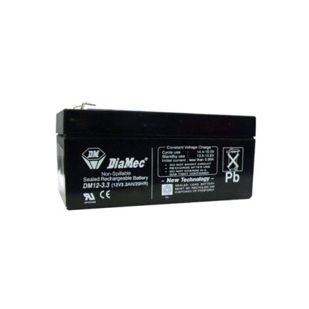 Diamec zselés ólomsavas gondozásmentes akkumulátor 12V 3300mAh 134.5x66x67mm (DM12-3.3)