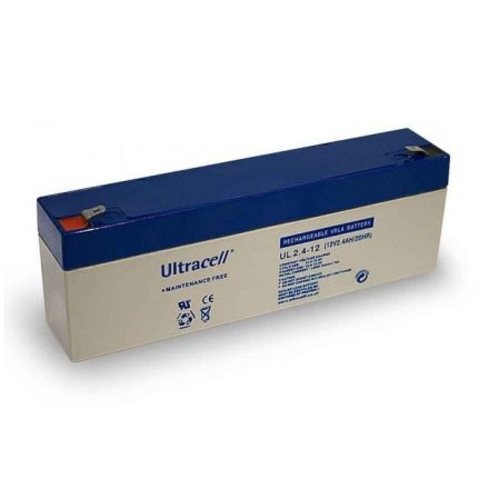 Ultracell zselés ólomsavas gondozásmentes akkumulátor 12V 2400mAh 178x35x66mm (UL2.4-12)