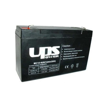 UPS Power zselés ólomsavas gondozásmentes akkumulátor 6V 12 000mAh 151x100x50mm (MC12-6)