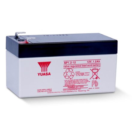 Yuasa zselés ólomsavas gondozásmentes akkumulátor 12V 1200mAh 97x48x54.5mm (NP1.2-12)