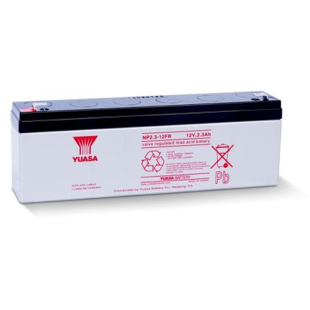 Yuasa zselés ólomsavas gondozásmentes akkumulátor 12V 2300mAh 178x34x64mm (NP2.3-12FR)