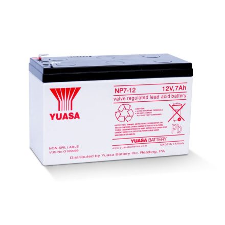 Yuasa zselés ólomsavas gondozásmentes akkumulátor 12V 7000mAh 151x97.5x65mm (NP7-12)