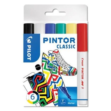 Pilot "Pintor F" dekormarker készlet 6 különböző klasszikus szín  (PIN-NORM-S6-F / PDMPTF6)