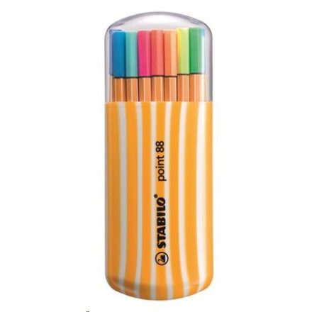 STABILO "Point 88 Zebrui" Tűfilc készlet, 0,4 mm, 15+5 különböző szín (TST882020, 8820-022)