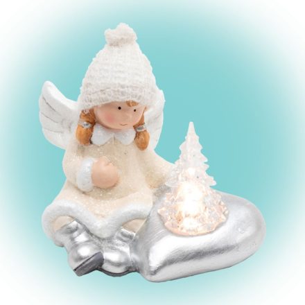 Somogyi KDC 13 kerámia angyal figura világító fenyővel