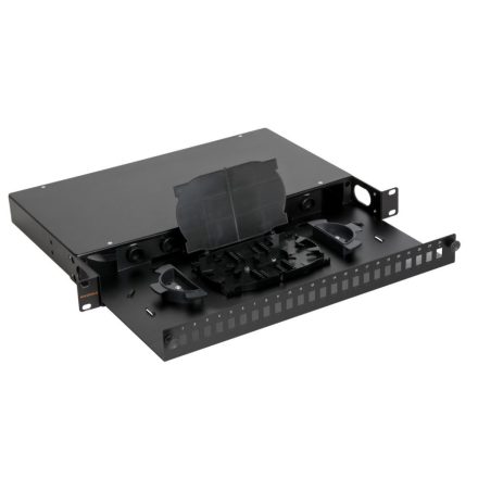 Nikomax optikai patch panel 24 port 1U 19" fekete (NMF-RP24SC-CS-1U-BK)