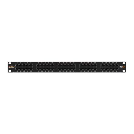 Nikomax patch panel 50 port 1U 19" fekete (NMC-RP50UC3-1U-BK)