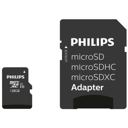 128GB microSDXC Philips CL10 UHS-I U1 + adapter (FM12MP45B/00 / PH666998)