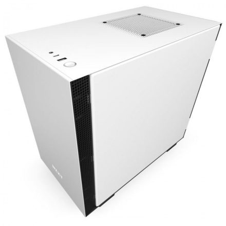 NZXT H210 táp nélküli ablakos Mini-ITX ház matt fehér-fekete (CA-H210B-W1)