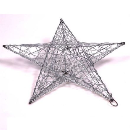 Iris csillag alakú fém dekoráció 30cm, ezüst (190-05)