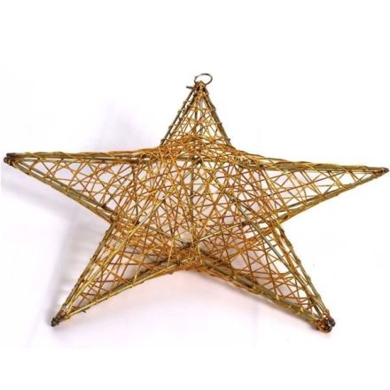 Iris csillag alakú fém dekoráció 40cm, aranyszínű (190-07)