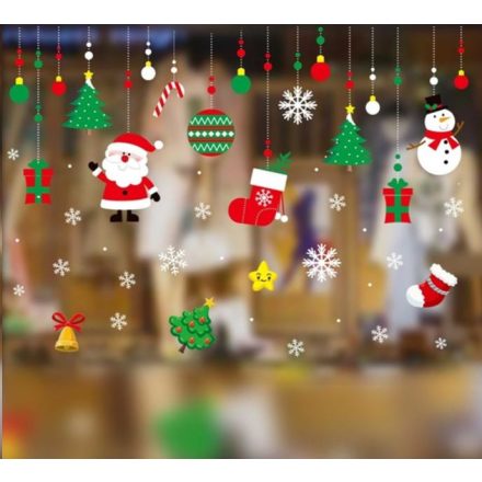 IRIS Gömbdísz függő dekor mintás/35x50cm páraálló karácsonyi ablakdísz  (173-11)