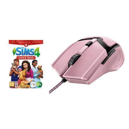 The Sims 4: Cats & Dogs (PC) + Trust GXT 101P Gav USB egér rózsaszín