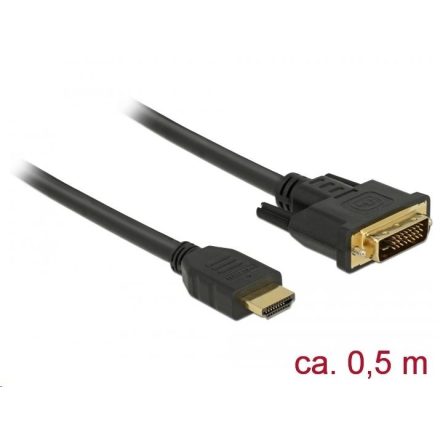 Delock HDMI - DVI 24+1 kétirányú kábel 0,5 m (85651)