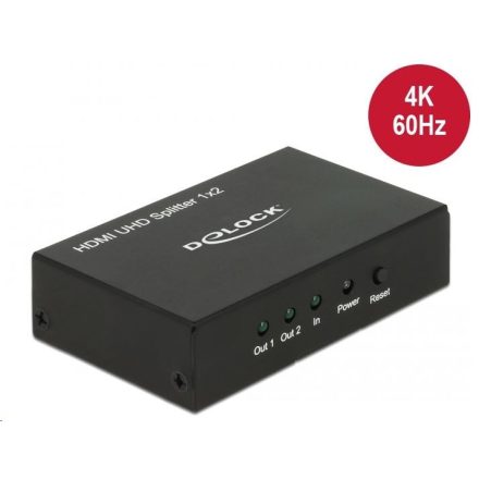 Delock HDMI UHD-es elosztó 1 x HDMI-bemenet > 2 x HDMI-kimenet 4K (18682)