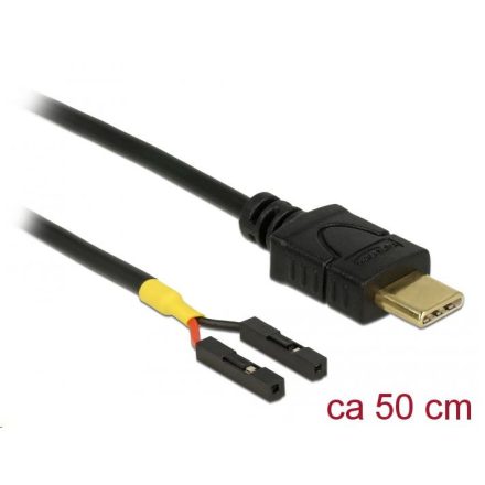 Delock USB Type-C apa > 2 x tüskesori csatlakozó, anya, különálló teljesítmény, 50 cm kábel (85473)