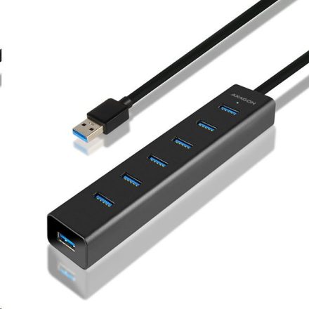 Axagon HUE-SA7BP 7 portos USB 3.0 hub gyorstöltéssel fekete