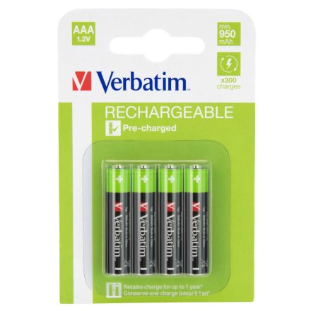 Verbatim Premium tölthető AAA elem 950 mAh (4db/csomag)  (49942)