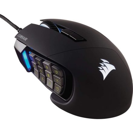 Corsair Scimitar RGB ELITE MOBA/MMO Gaming optikai egér fekete  (CH-9304211-EU)