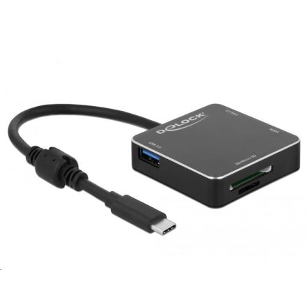 Delock 3 portos USB 3.1 Gen 1 Hub + kártyaolvasó (64045)