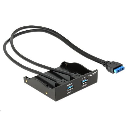 Delock előlapi USB HUB 4 portos fekete (61896)