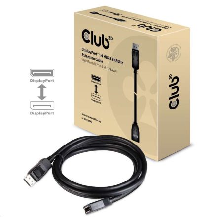 CLUB3D DisplayPort 1.4 - DisplayPort 1.4 HBR3 8K60Hz 2m extension kábel (CAC-1022)