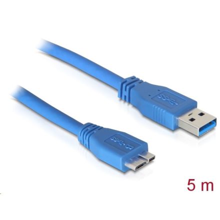 Delock USB 3.0 Type A male > USB 3.0 Type micro B male 5 m kábel (83502)