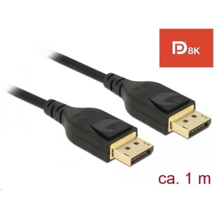 Delock DisplayPort kábel 8K 60 Hz 1 m DP 8K tanúsítvánnyal (85658)