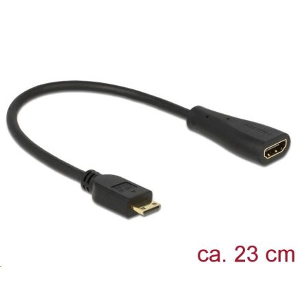 Delock HDMI Ethernettel Mini-C apa véggel > A anya kábel (65650)