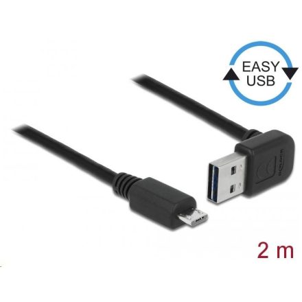 Delock EASY-USB 2.0-s A típusú csatlakozó, ívelt felfelé / lefelé > USB 2.0-s Micro-B-típusú kábel (83536)