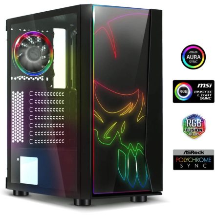 Spirit Of Gamer GHOST ONE táp nélküli ablakos mATX ház fekete (8901)