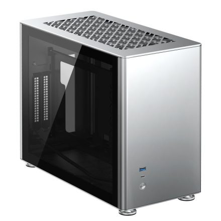 Jonsbo A4 Ver1.1 Silver táp nélküli ablakos ITX ház ezüst