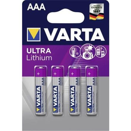 Varta Ultra Lithium AAA elem (4db/csomag) (6103301404)