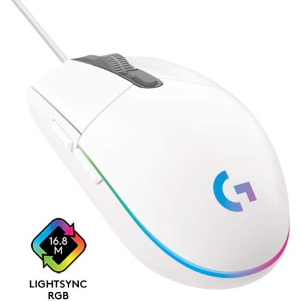 Logitech G203 LIGHTSYNC gaming egér fehér (910-005797)