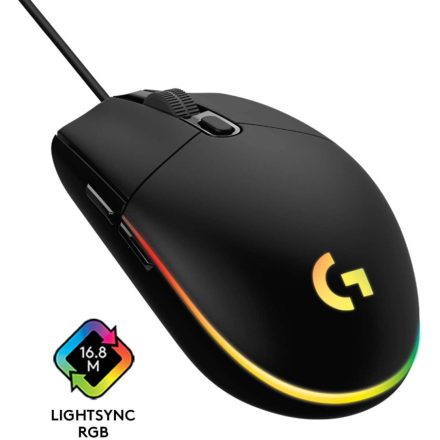 Logitech G203 LIGHTSYNC gaming egér fekete (910-005796)