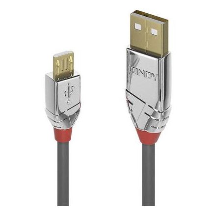 LINDY USB 2.0 Csatlakozókábel [1x USB 2.0 dugó, A típus - 1x USB 2.0 dugó, mikro B típus] 2.00 m Szürke