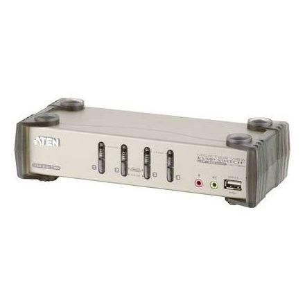 4 portos USB-s KVM switch, (billentyűzet, video, egér) elosztó, PS/2 és VGA elosztó Aten CS1734B-AT-G
