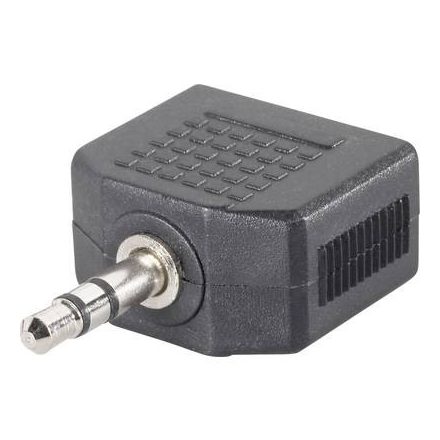 SpeaKa Professional Jack Audio Y adapter [1x Jack dugó, 3,5 mm-es - 2x Jack alj, 3,5 mm-es] Fekete