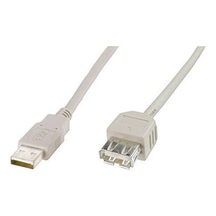 USB kábel 2.0 dugó A - 1x 1.80 m Bézs Digitus